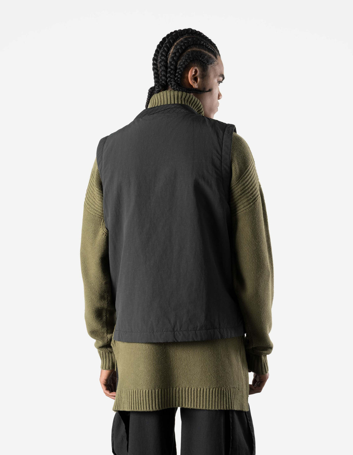 7581 DWR Hemp Light Padded Asym Vest Black