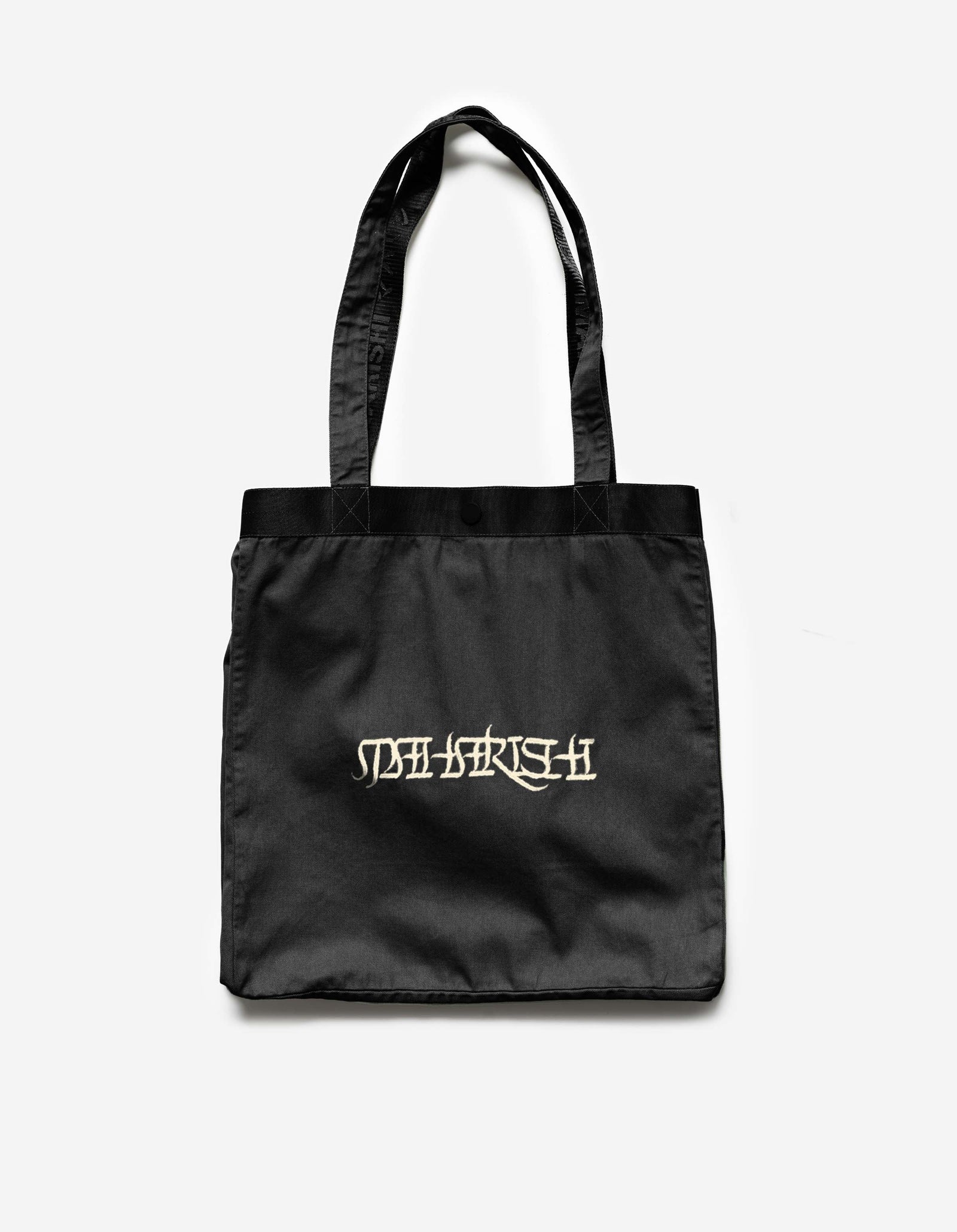 7592 Maha Script Tote Bag Black