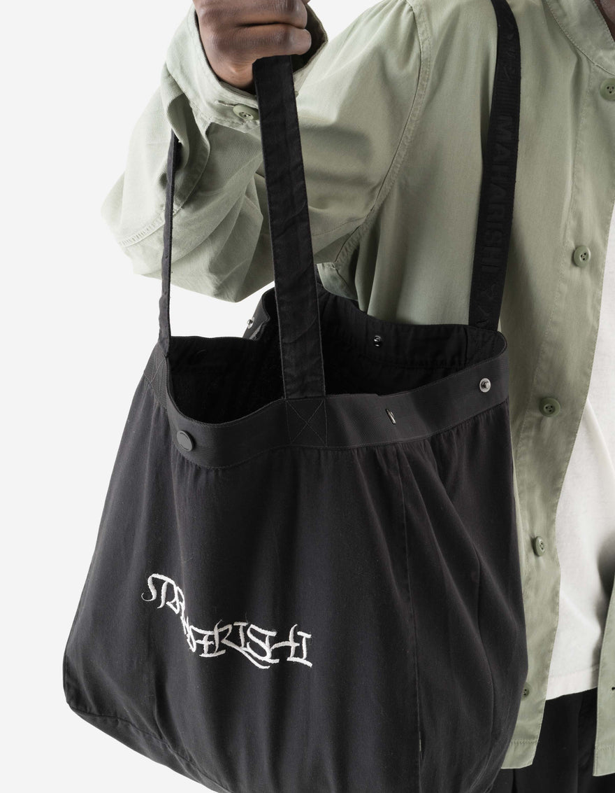 7592 Maha Script Tote Bag Black