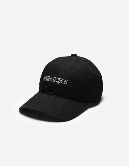7593 Maha Script 6 Panel Cap Black