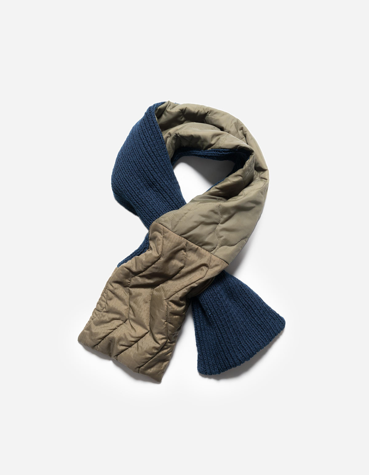 7601 Natural Knitted Scarf Natural Indigo