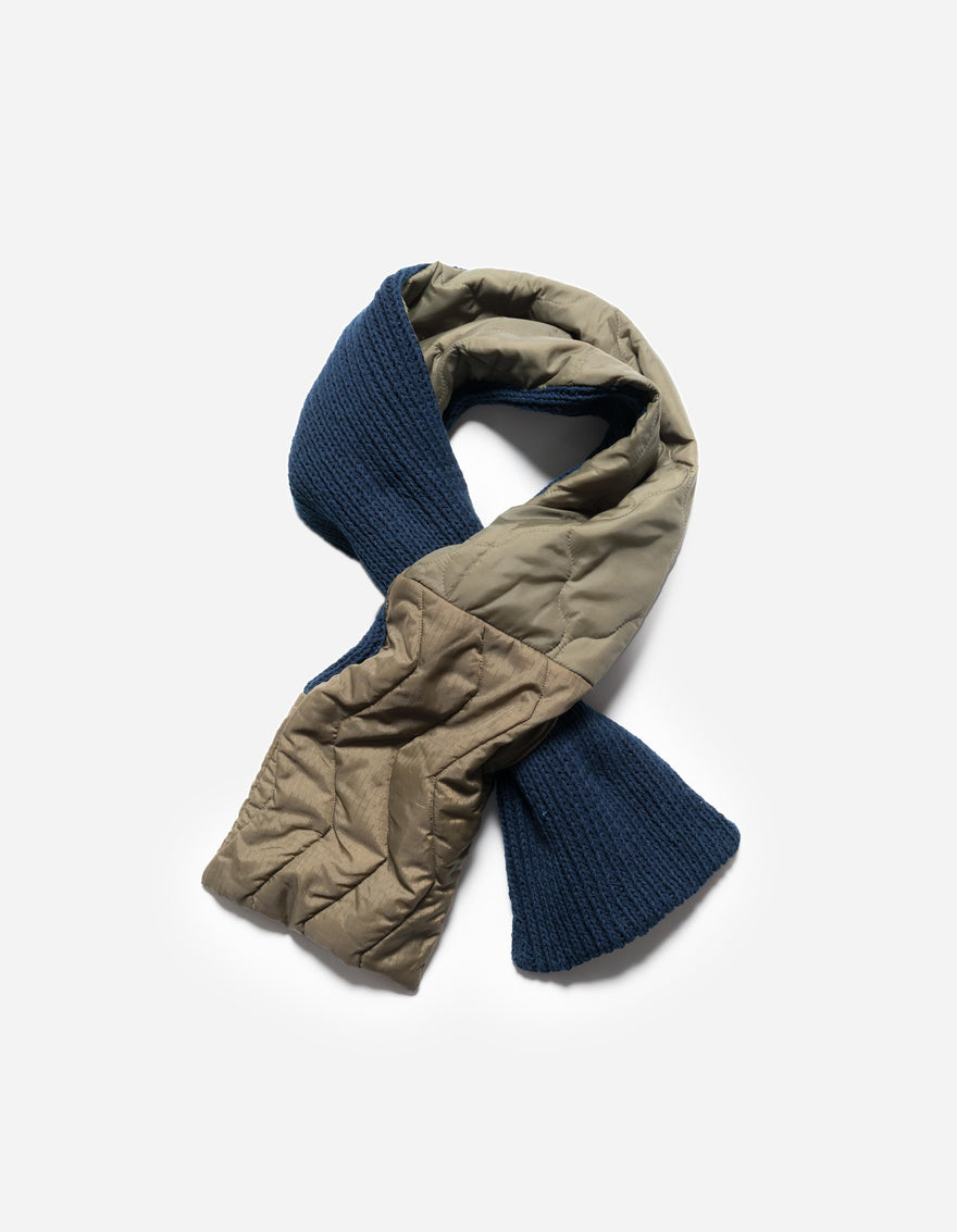 7601 Natural Knitted Scarf Natural Indigo