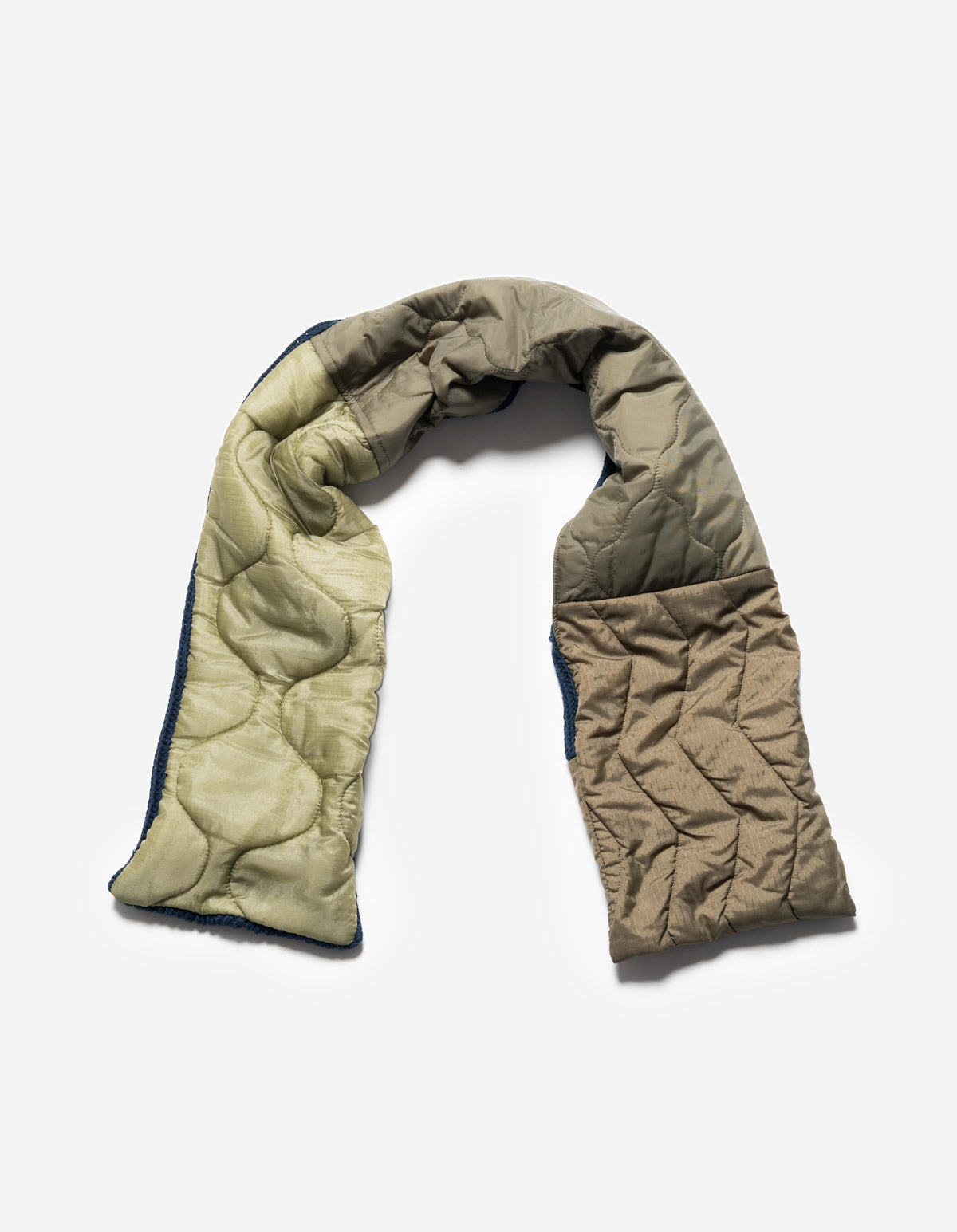 7601 Natural Knitted Scarf Natural Indigo