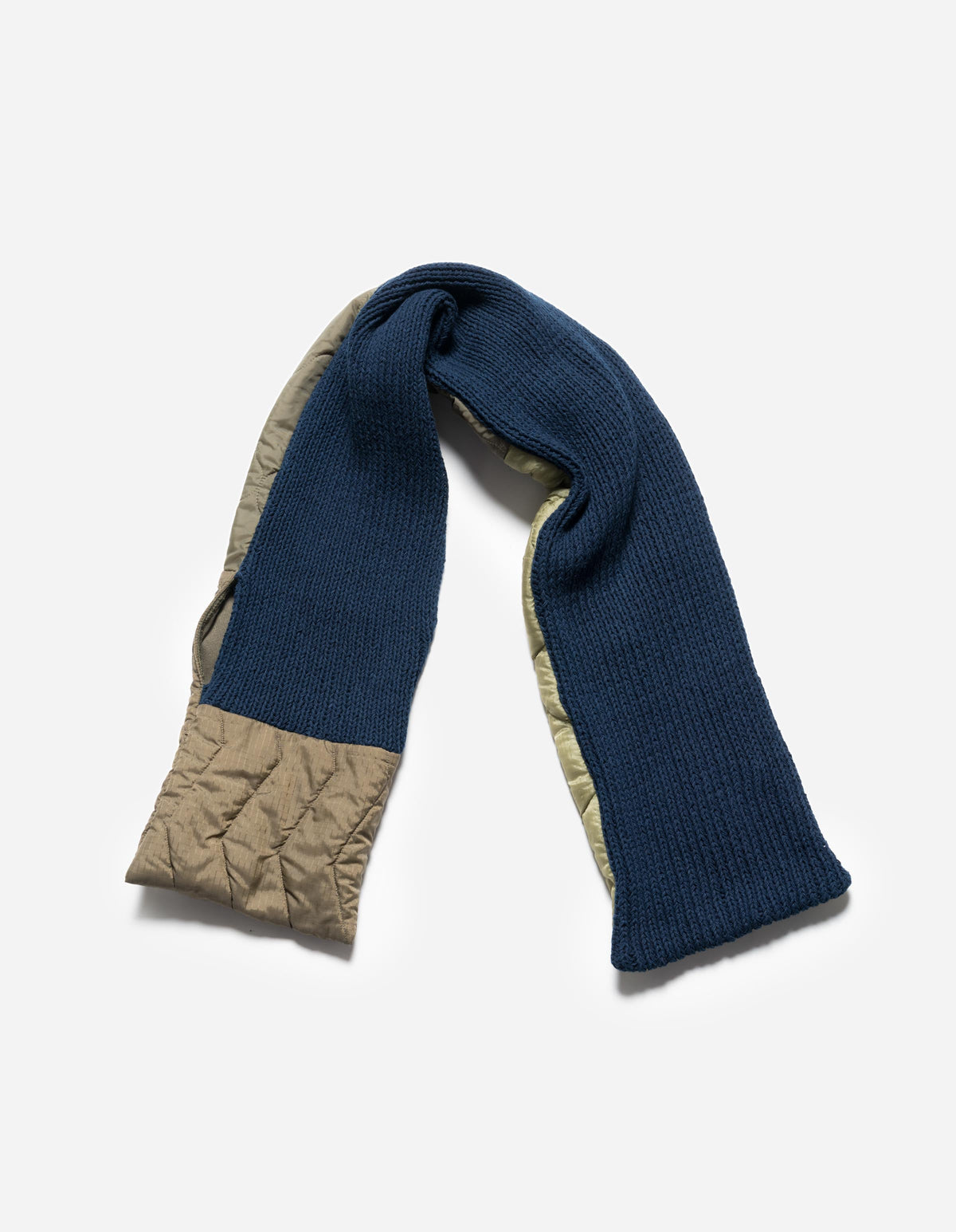 7601 Natural Knitted Scarf Natural Indigo