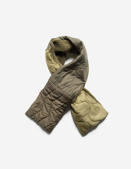 7601 Natural Knitted Scarf Natural Olive