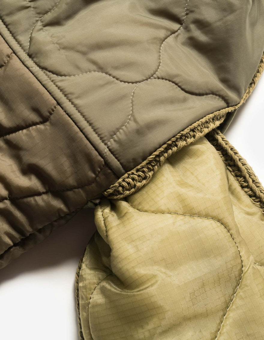 7601 Natural Knitted Scarf Natural Olive
