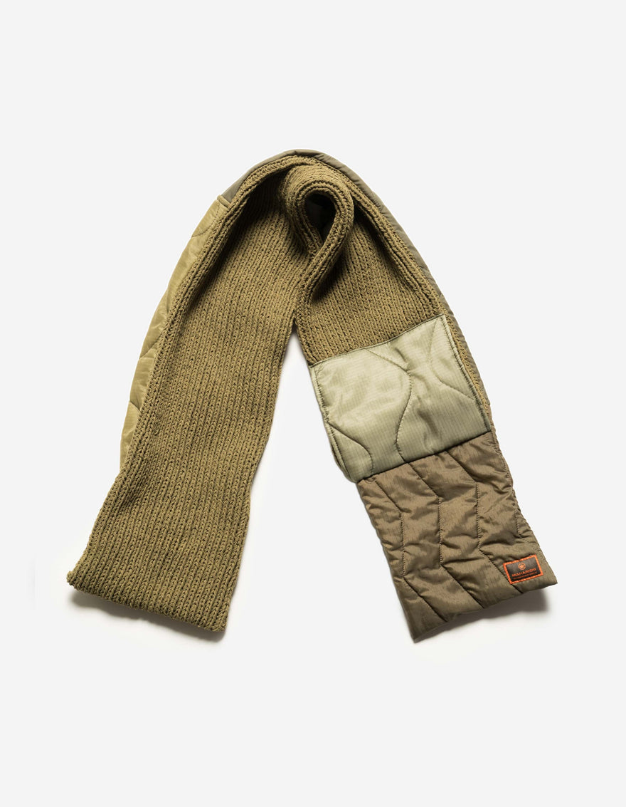 7601 Natural Knitted Scarf Natural Olive