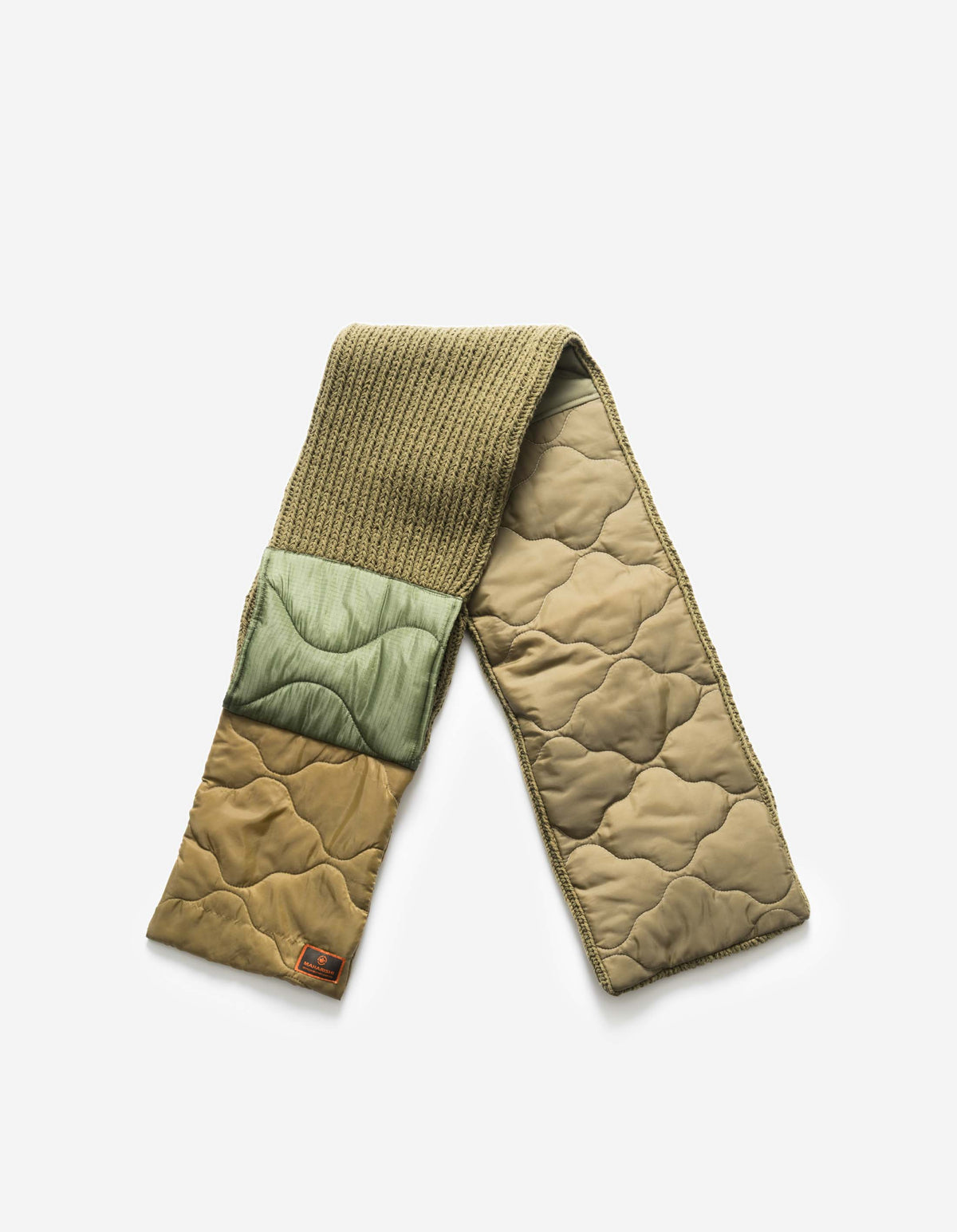7601 Natural Knitted Scarf Natural Olive
