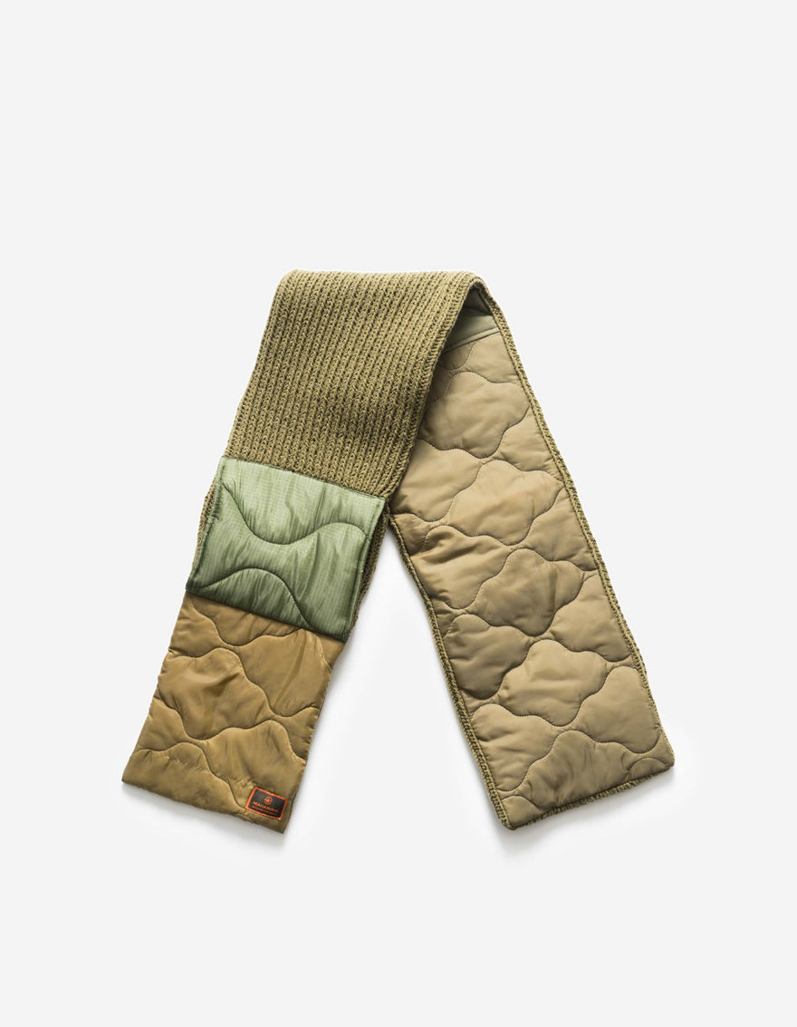 7601 Natural Knitted Scarf Natural Olive