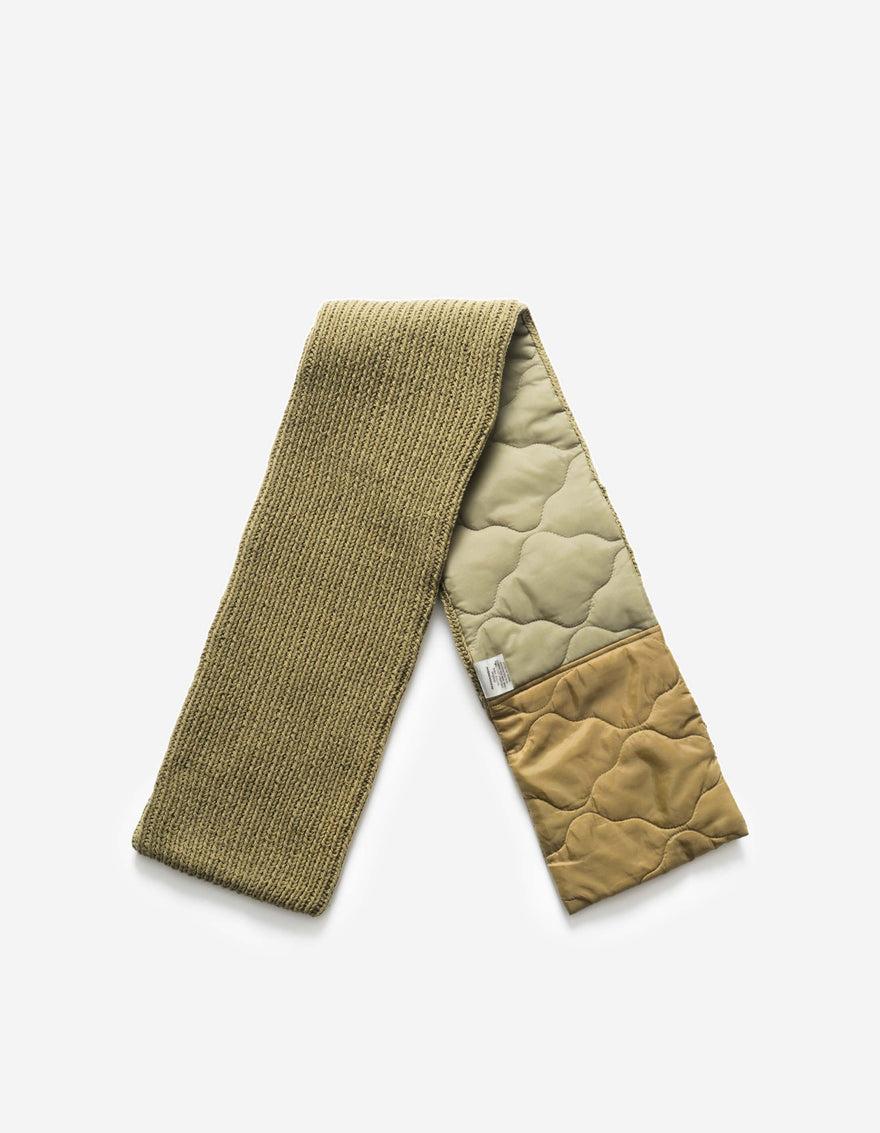 7601 Natural Knitted Scarf Natural Olive