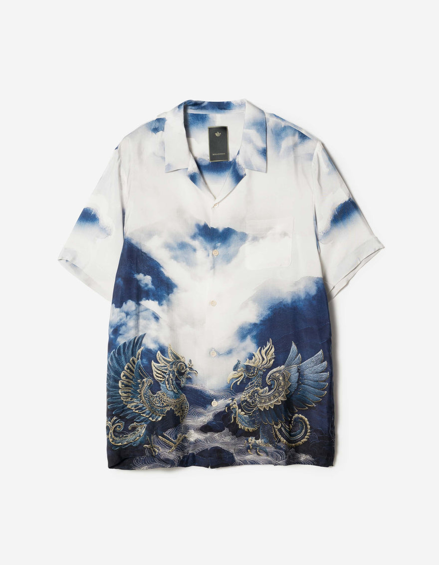 7703 Garuda Camp Collar Shirt Navy