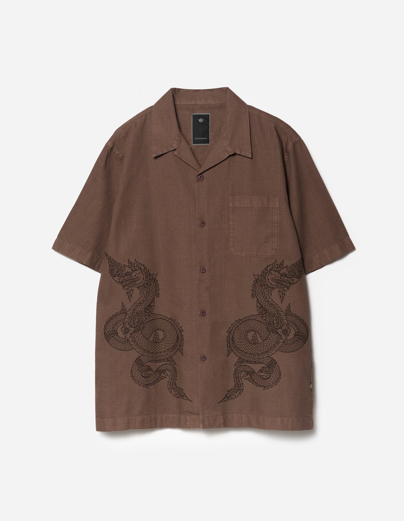 7680 Mantra Camp Collar Shirt Earth Brown