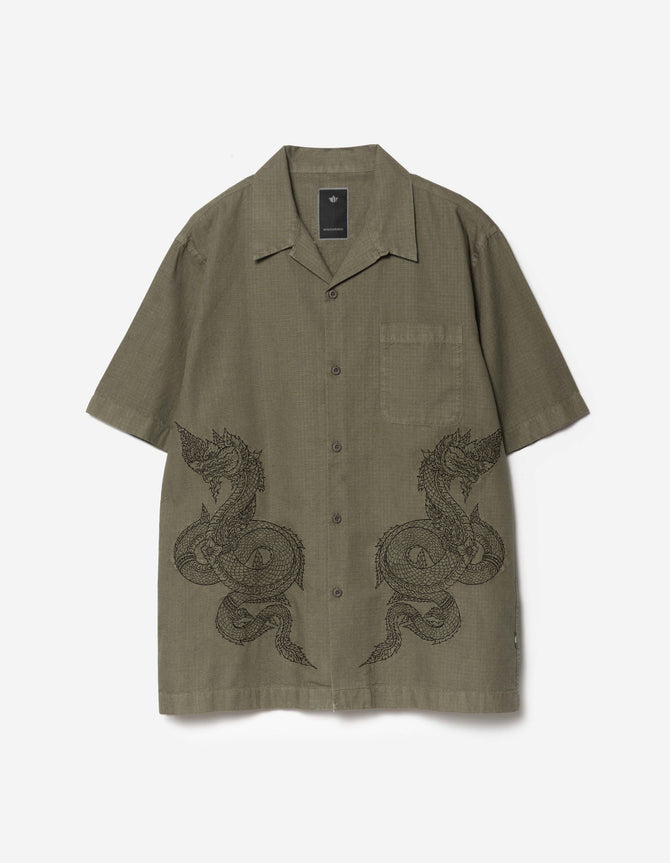 7680 Mantra Camp Collar Shirt Olive OG-107F
