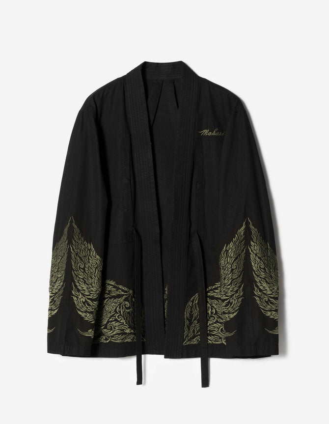 7689 Thai Temple Hanten Shirt Black