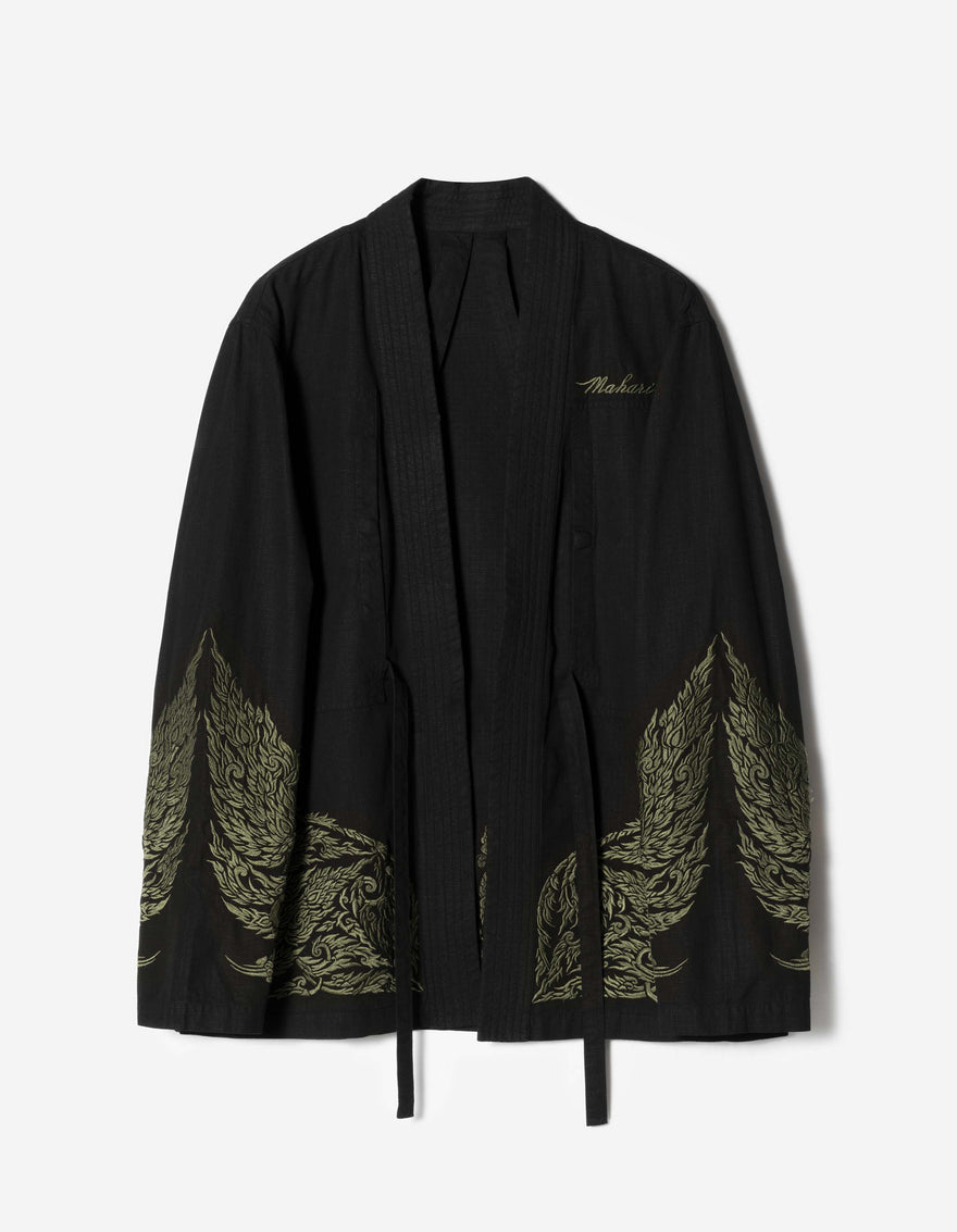 7689 Thai Temple Hanten Shirt Black
