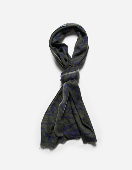 7690 Thai Temple Pashmina Navy/Olive