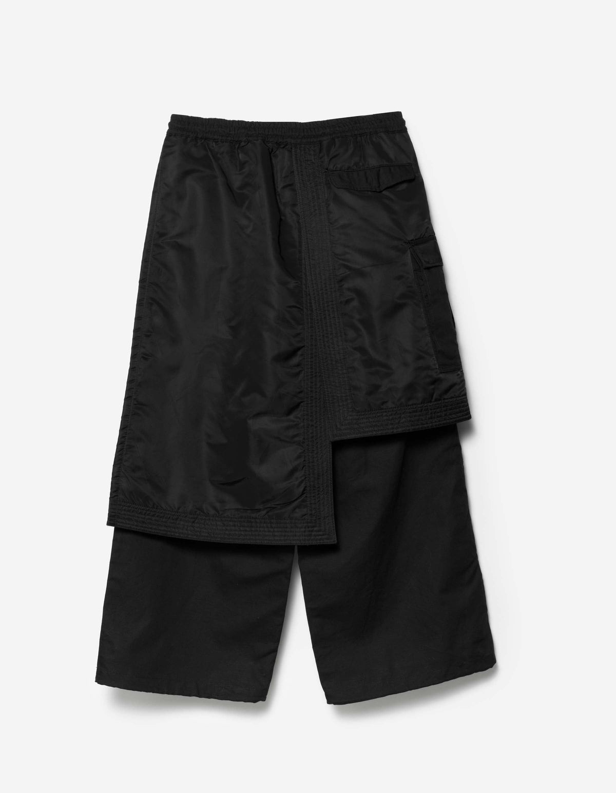 7705 Asym Cargo Padded Hakama Pants Black
