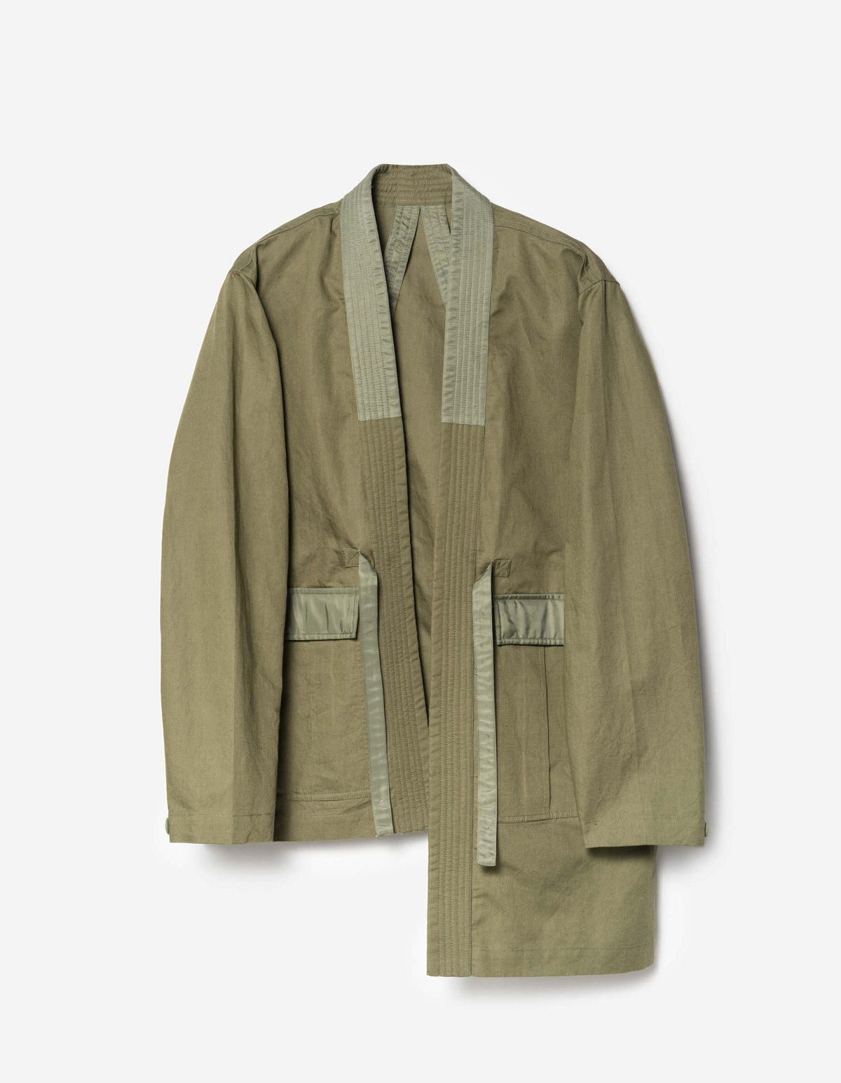 7706 Asym Hanten Kimono Olive OG-107F