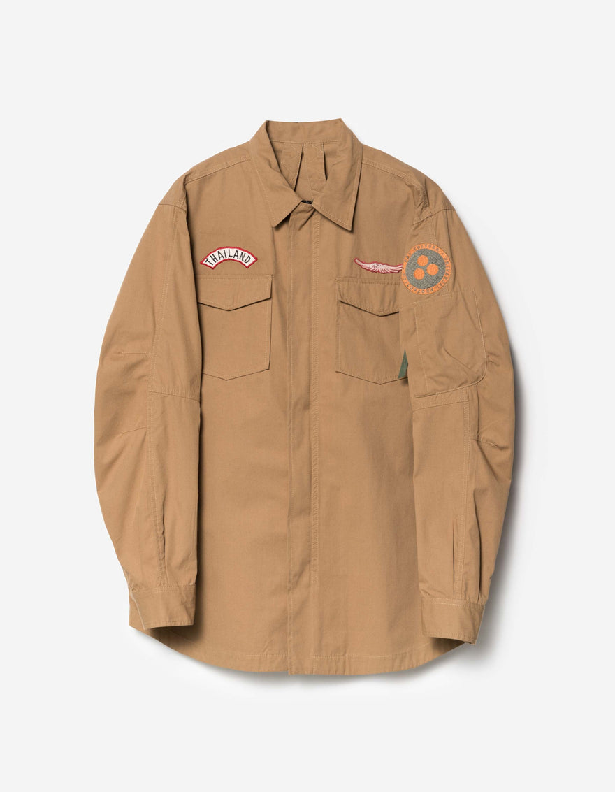 7707 Cordura WR Aircrew Zipped Shirt Coyote