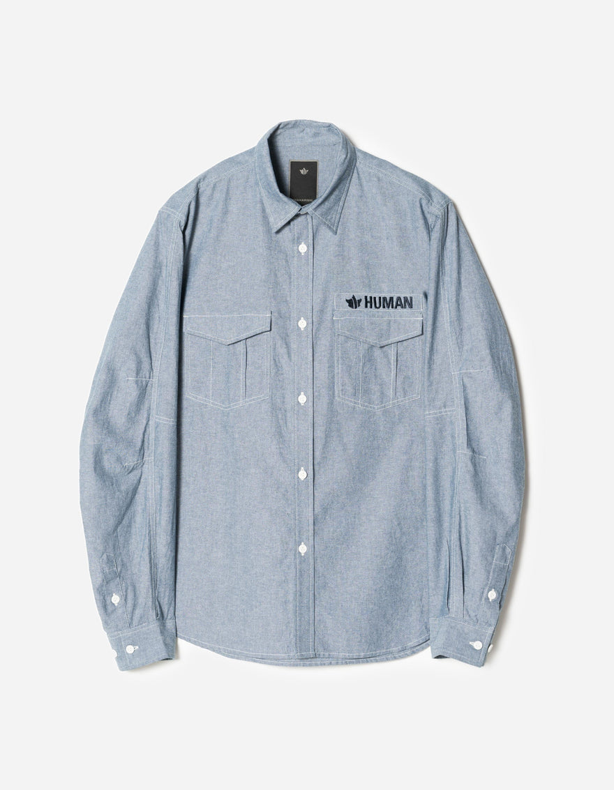 7711 Human Chambray Custom Shirt Mid Blue