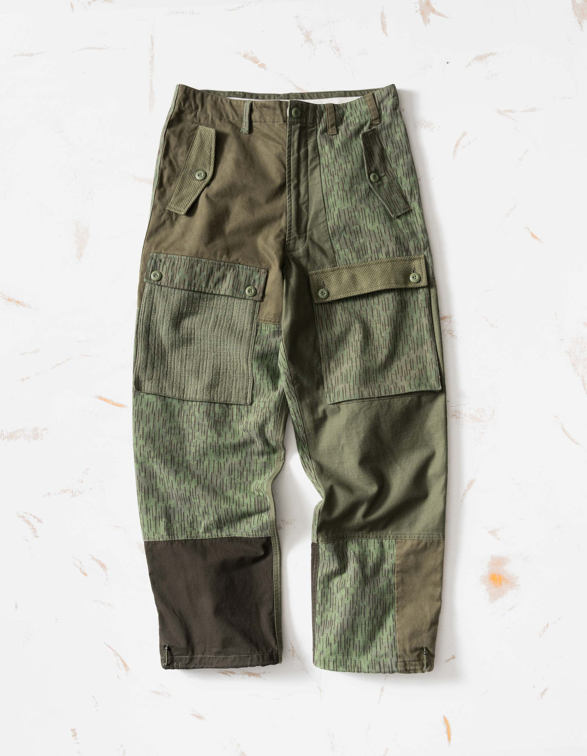 7725 Upcycled M60 Camo Cargo Pants Olive