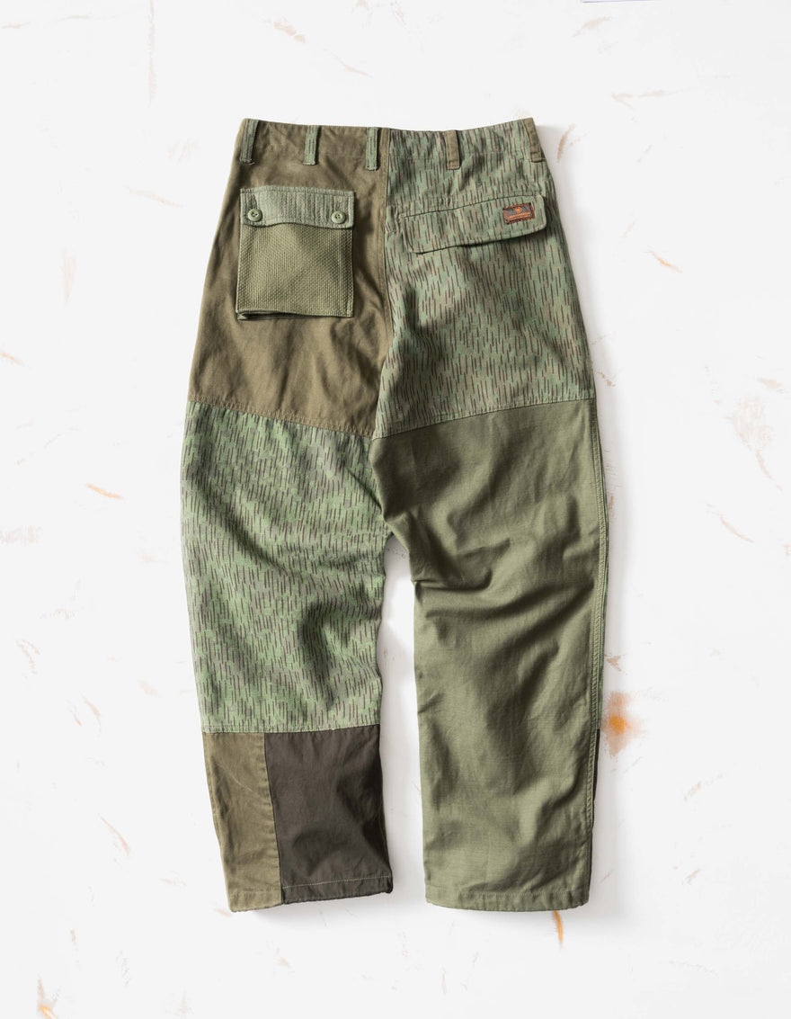 7725 Upcycled M60 Camo Cargo Pants Olive