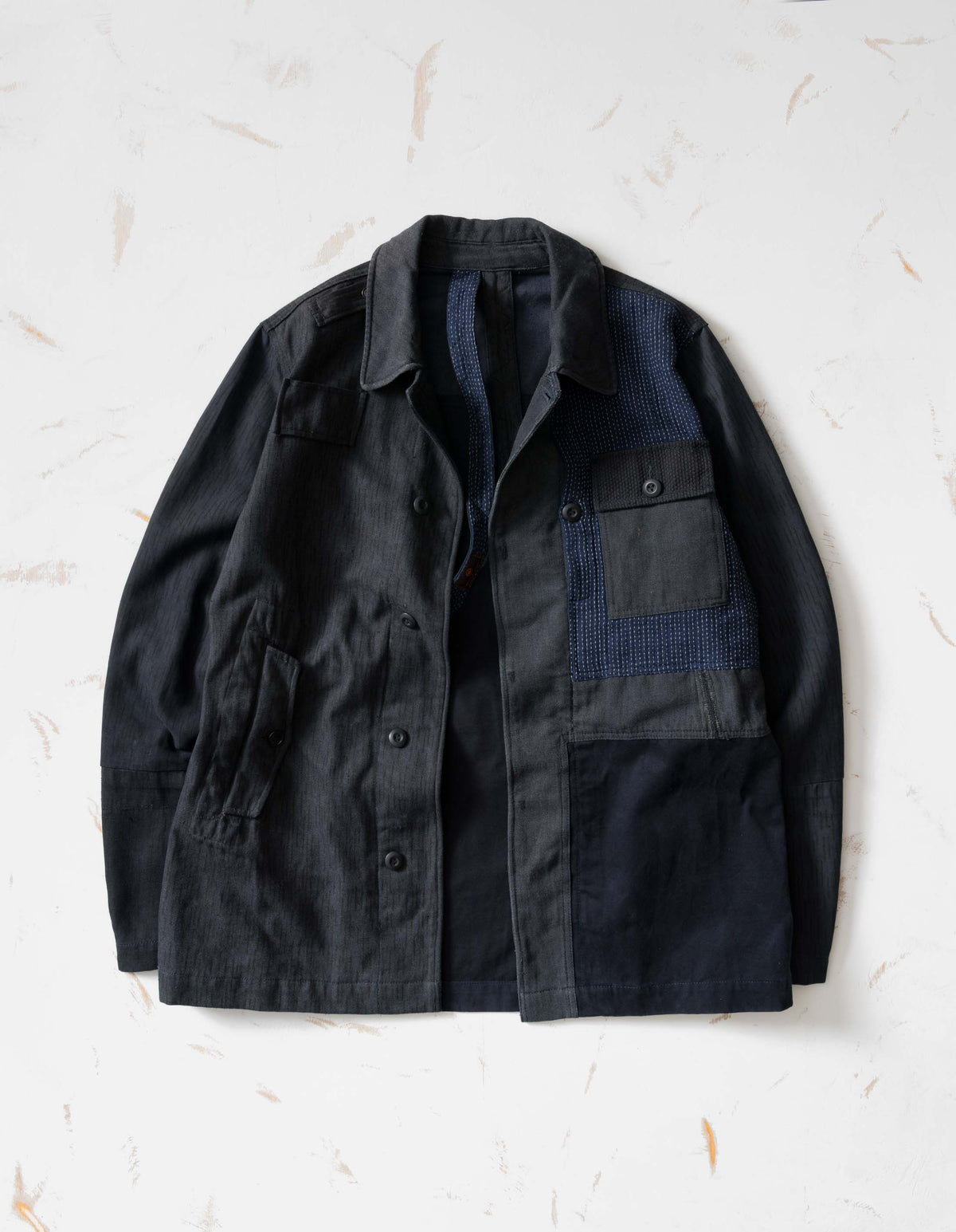 7726 Upcycled M60 Camo Overshirt Navy