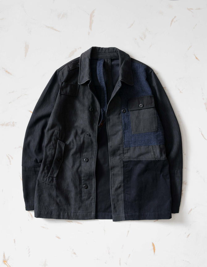 7726 Upcycled M60 Camo Overshirt Navy