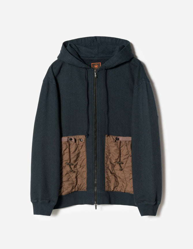 7732 Upcycled Liner Hemp Hooded Sweat Navy