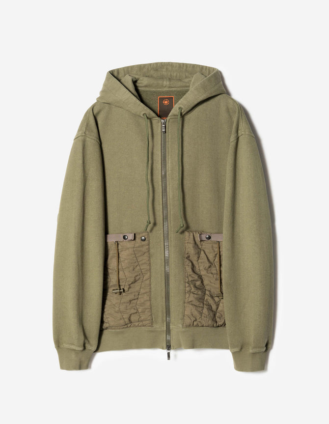 7732 Upcycled Liner Hemp Hooded Sweat Olive OG-107F