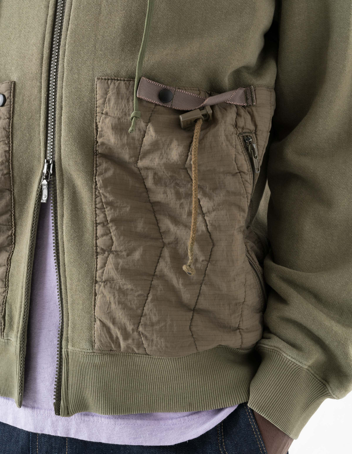 7732 Upcycled Liner Hemp Hooded Sweat Olive OG-107F