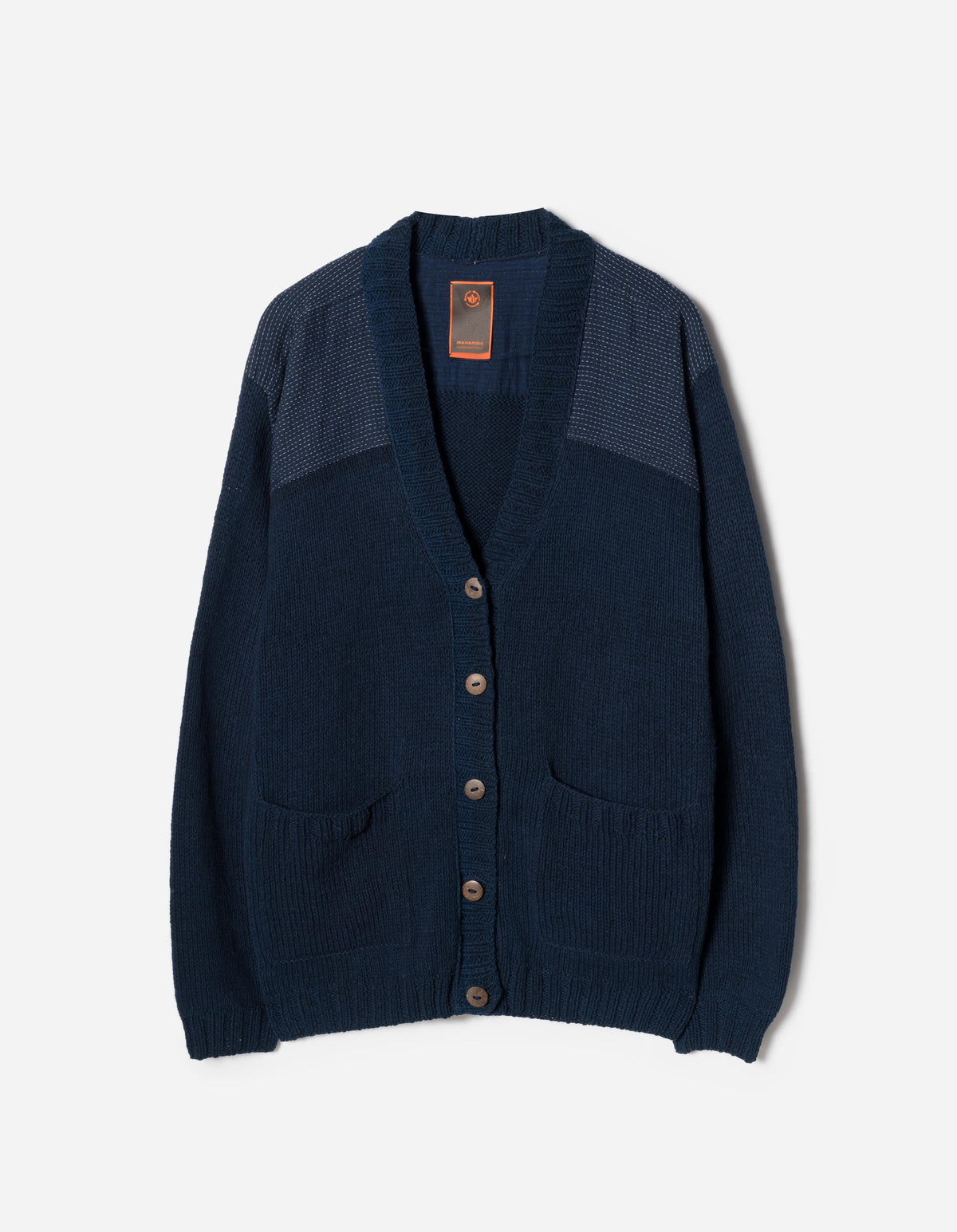 7772 Natural Knitted Cardigan Natural Indigo