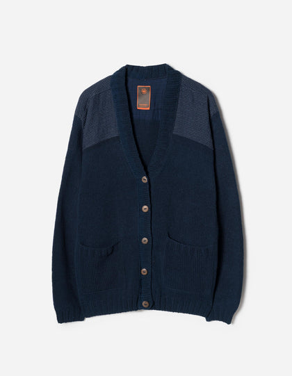 7772 Natural Knitted Cardigan Natural Indigo