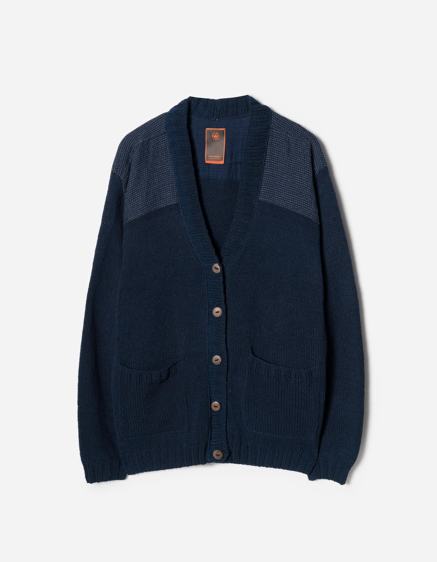 7772 Natural Knitted Cardigan Natural Indigo