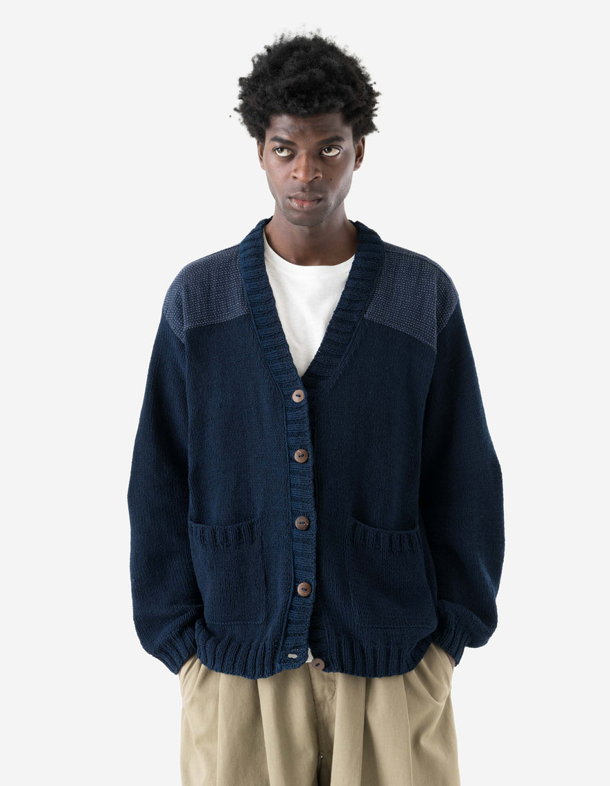 7772 Natural Knitted Cardigan Natural Indigo