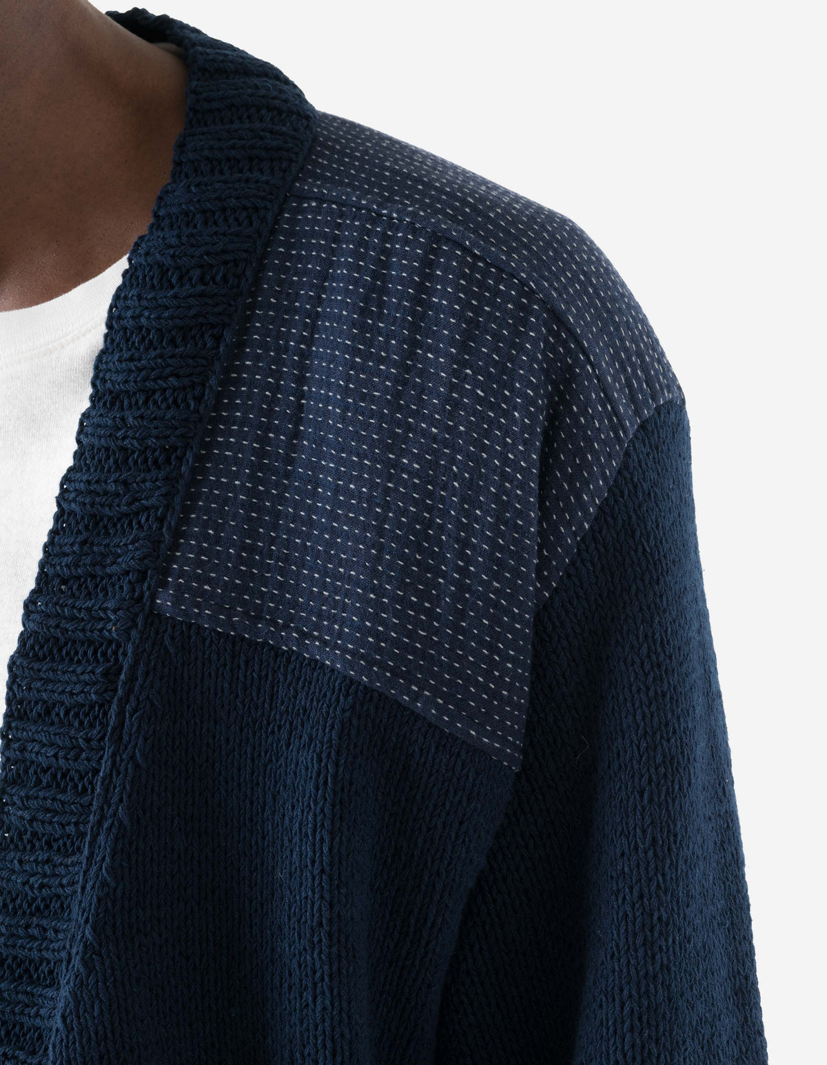 7772 Natural Knitted Cardigan Natural Indigo