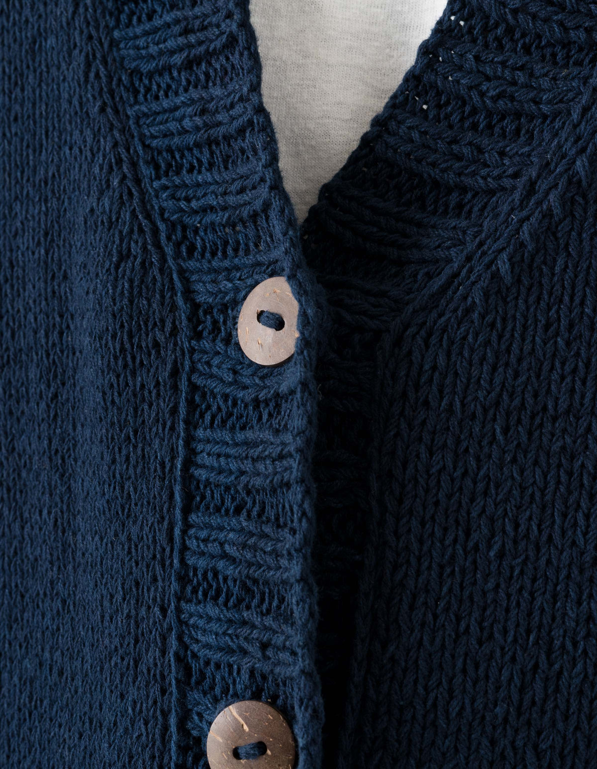 7772 Natural Knitted Cardigan Natural Indigo