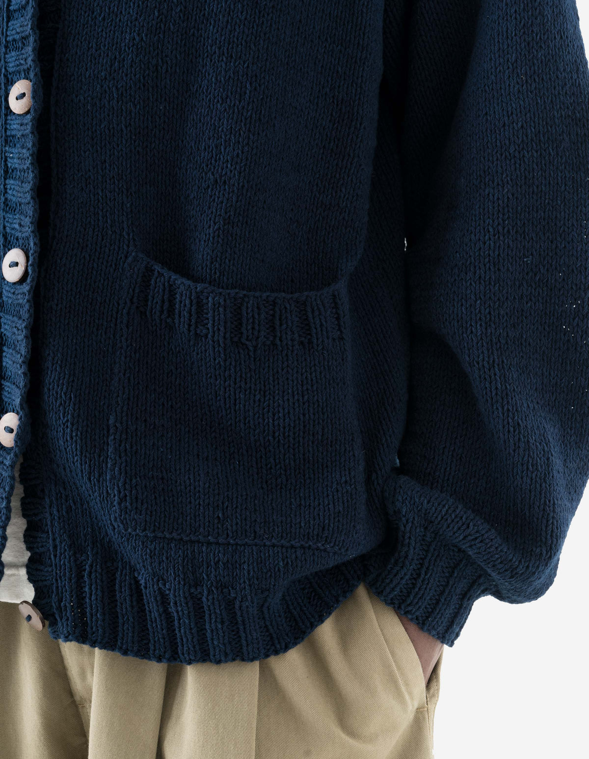7772 Natural Knitted Cardigan Natural Indigo