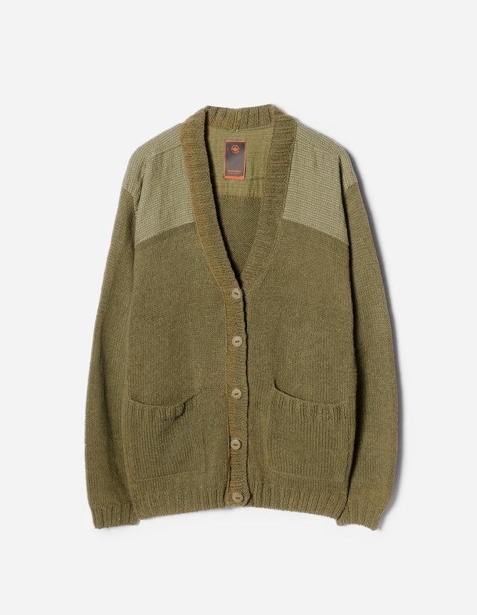 7772 Natural Knitted Cardigan Natural Olive