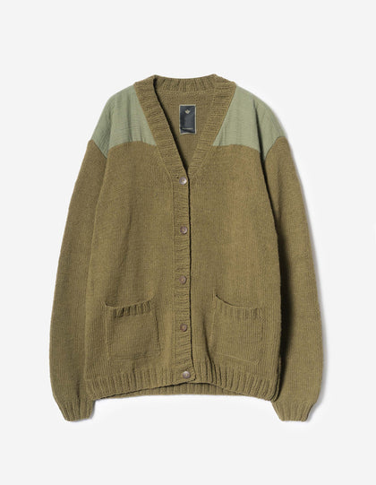 7772 Natural Knitted Cardigan Natural Olive