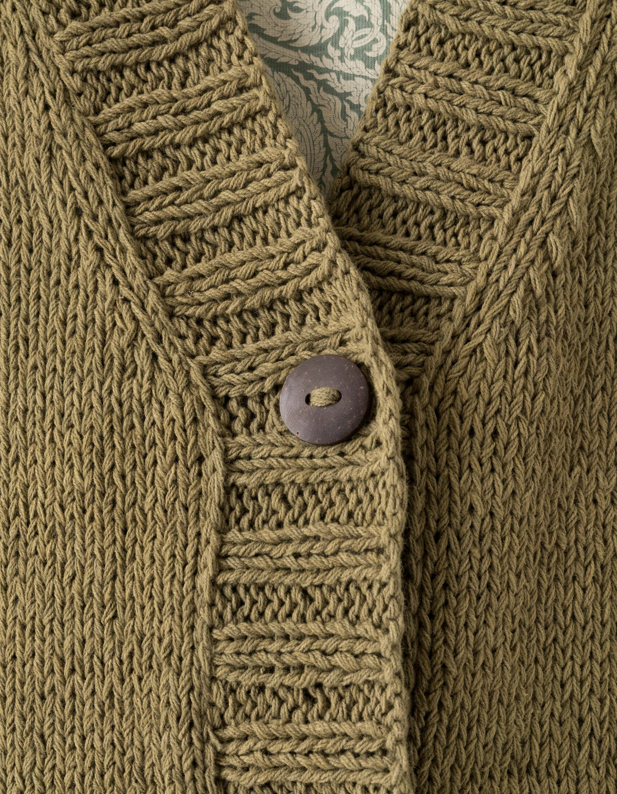 7772 Natural Knitted Cardigan Natural Olive