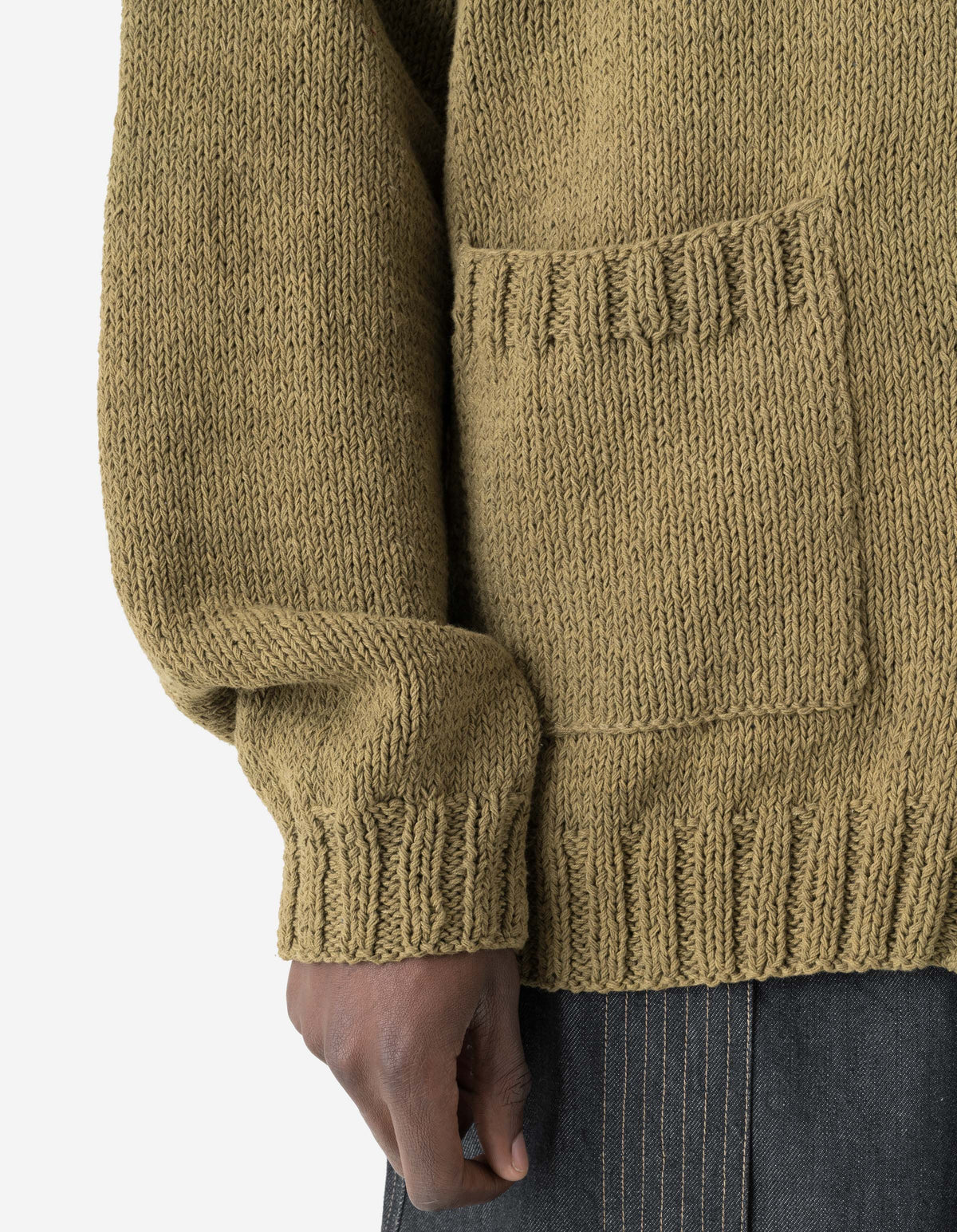 7772 Natural Knitted Cardigan Natural Olive
