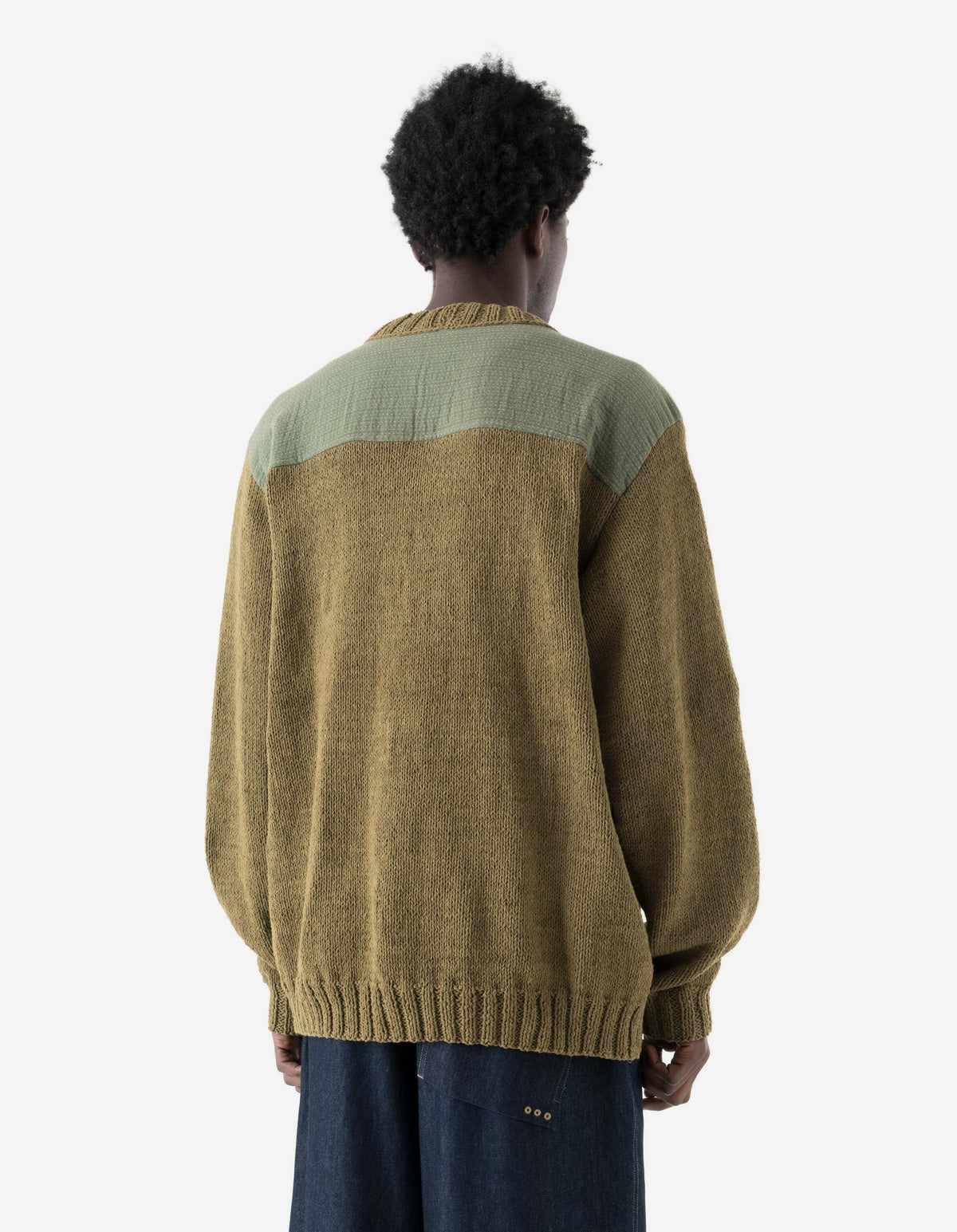 7772 Natural Knitted Cardigan Natural Olive