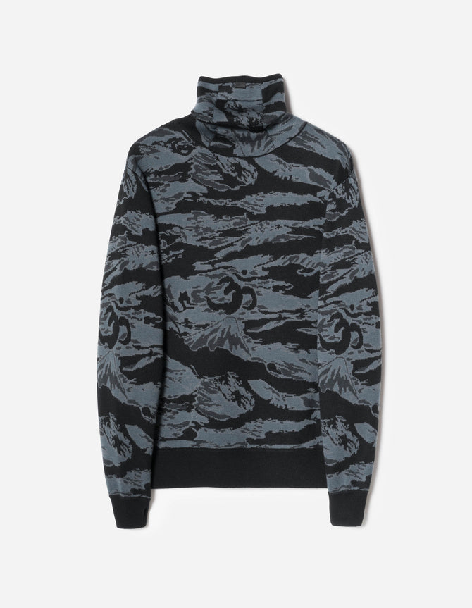 7286 Camo Half Balaclava Knit Subdued Night