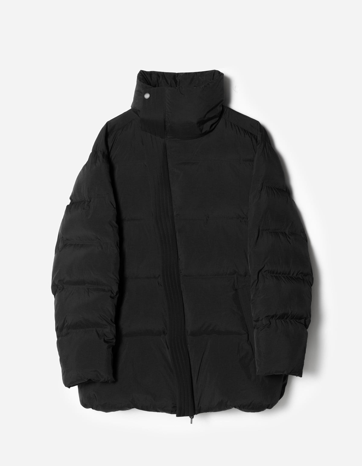 7798 Oversized Asym Puffer Jacket Black