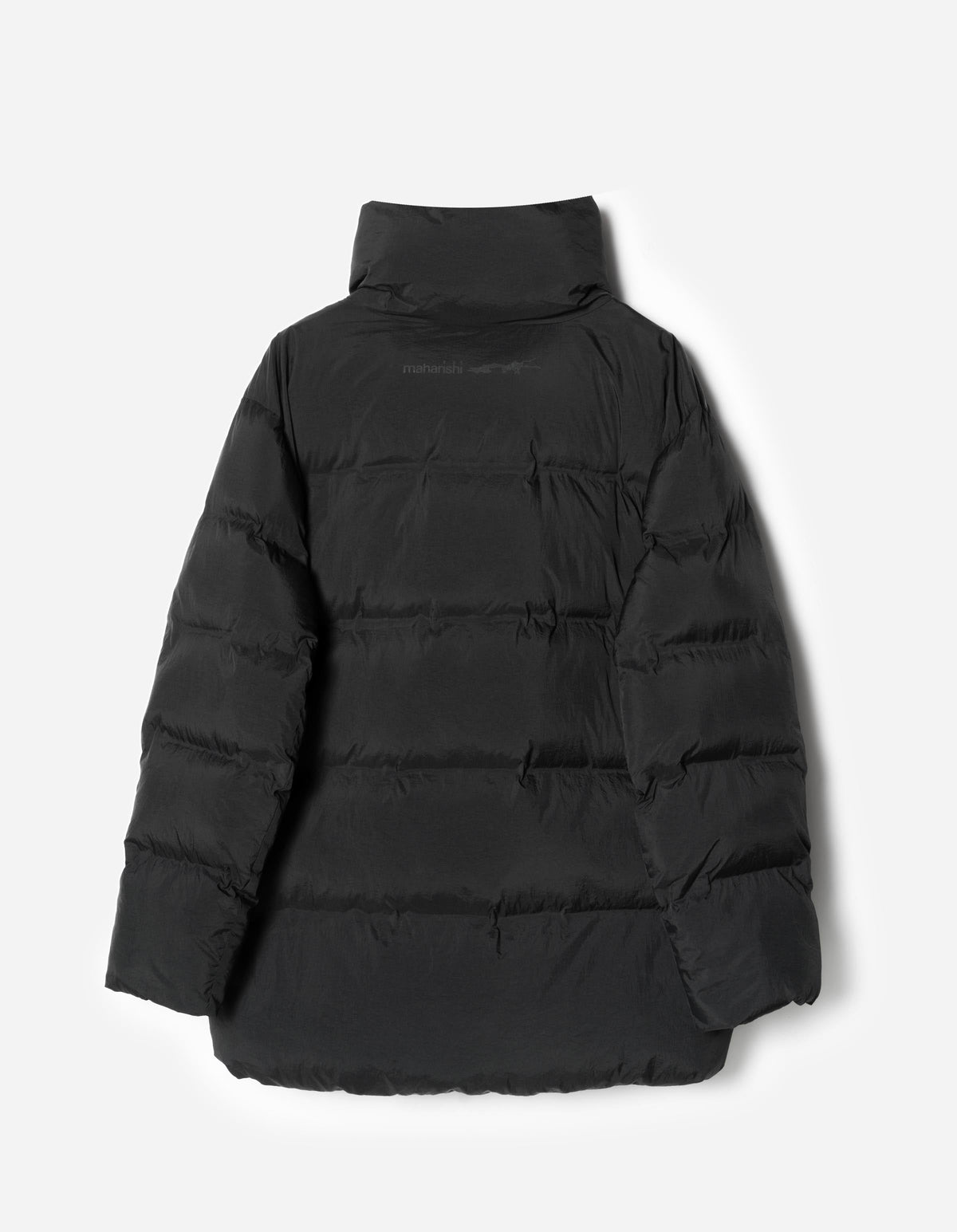 7798 Oversized Asym Puffer Jacket Black