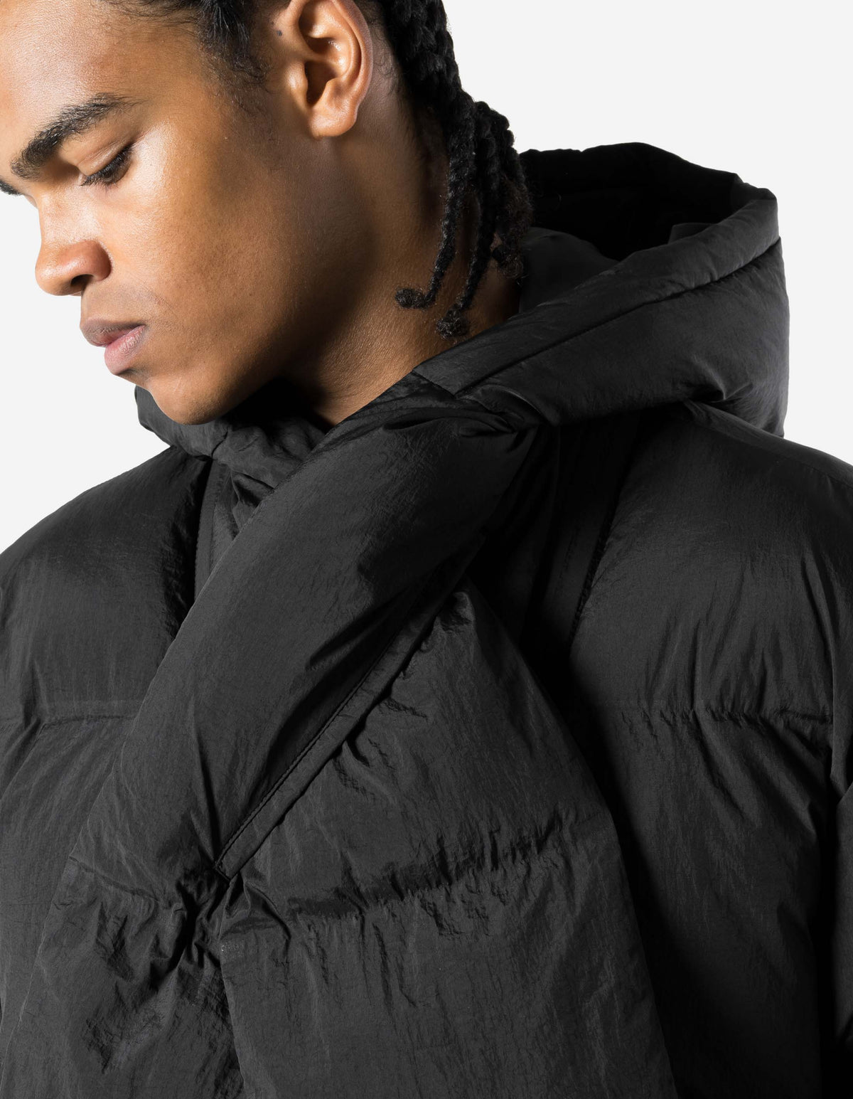 7801 Primaloft Hooded Puffer Scarf Black