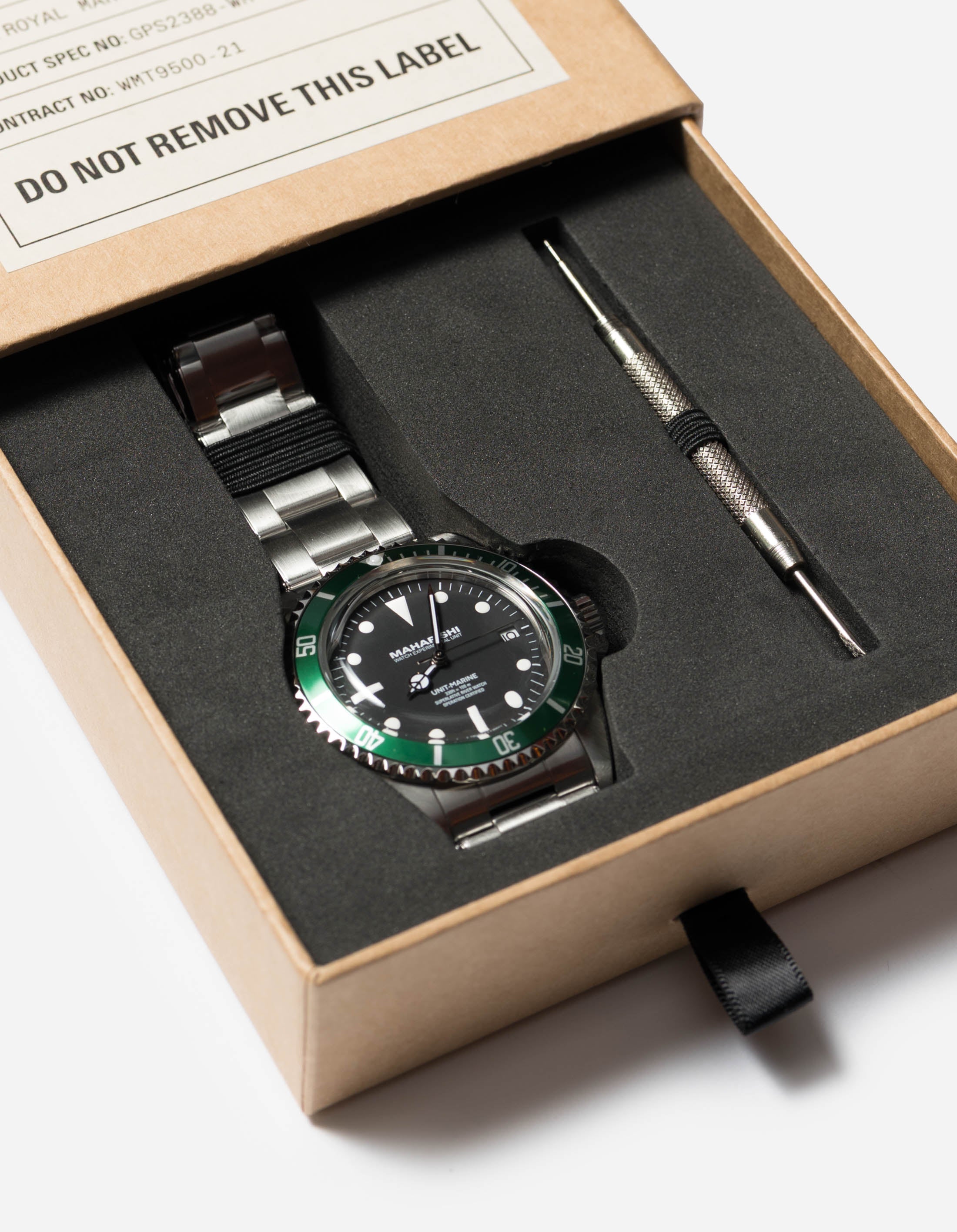 9500 Green Marine Watch Steel Silver – Maharishi