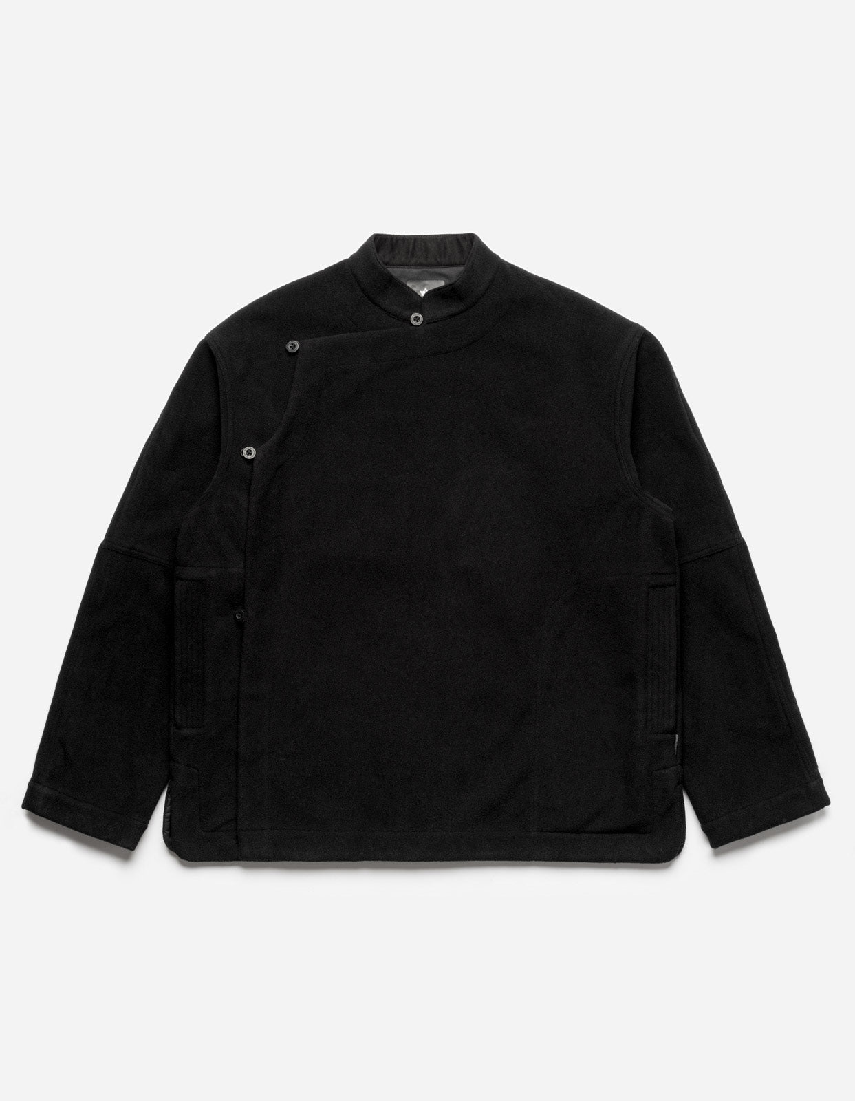 4579 Asym Monk Fleece Overshirt Black