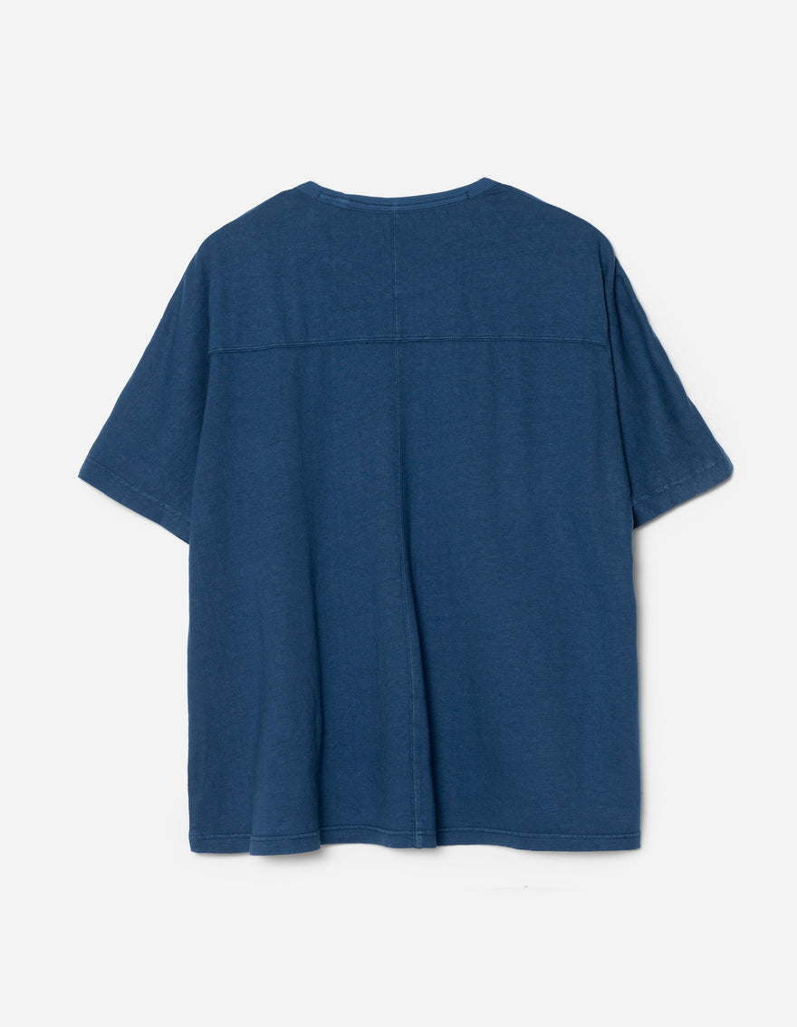 5234 Hemp Cross Loose T-Shirt Indigo